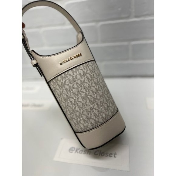 Michael Kors Wine Bottle Bag Holder Light Cream - Picture 1 of 8